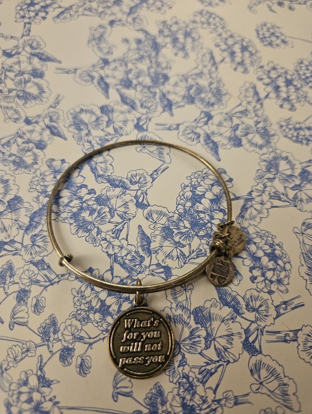 Alex and Ani “What’s For You Will Not Pass You” Bracelet Silver Tone Adjustable